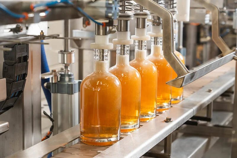 A picture of the bottling line